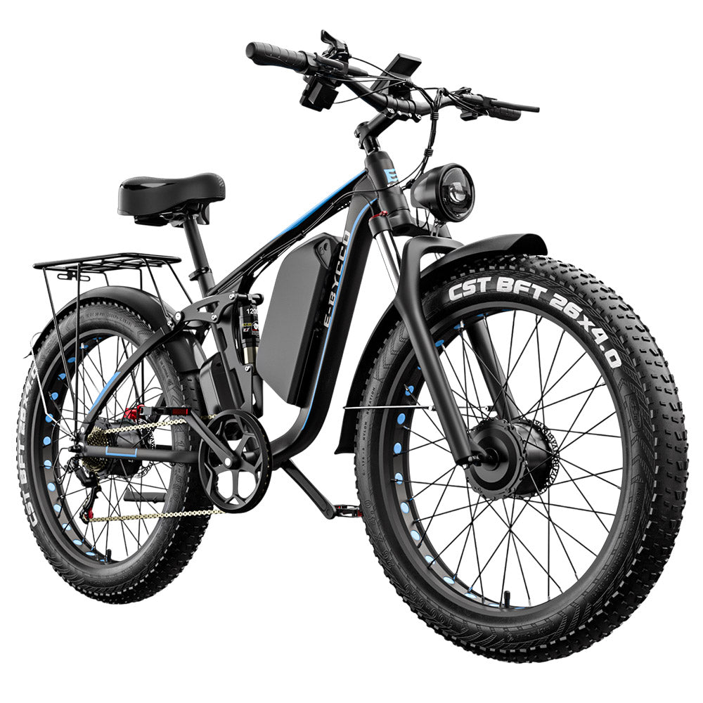 E·Bycco EB7Pro Electric Bike, 2*1000W Motor, 52V 23Ah Battery, 20*4.0 inch Fat Tire, 55km/h Max Speed, 130km Max Range, Hydraulic Disc Brakes, Full Suspension System, Shimano 7-Speed