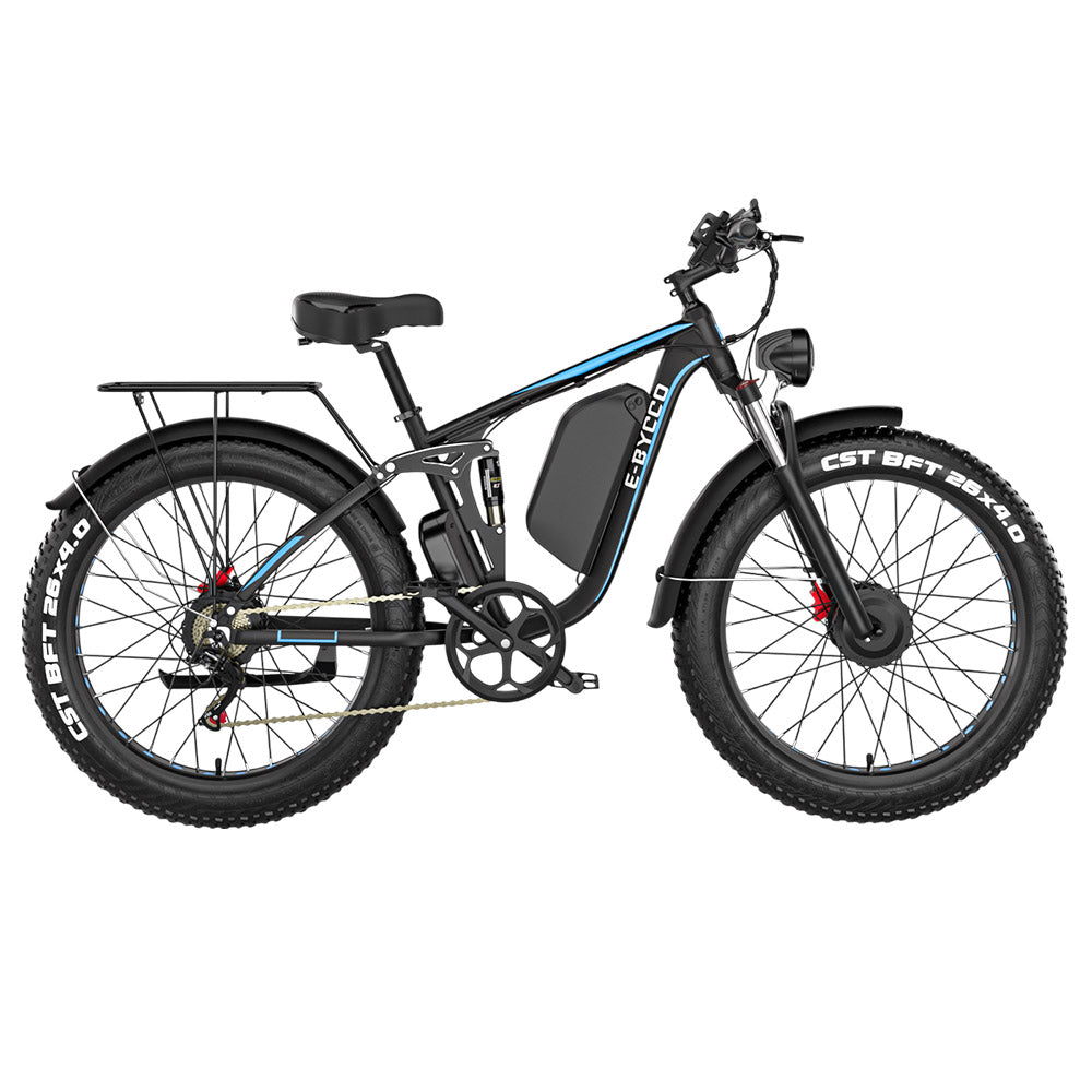 E·Bycco EB7Pro Electric Bike, 2*1000W Motor, 52V 23Ah Battery, 20*4.0 inch Fat Tire, 55km/h Max Speed, 130km Max Range, Hydraulic Disc Brakes, Full Suspension System, Shimano 7-Speed