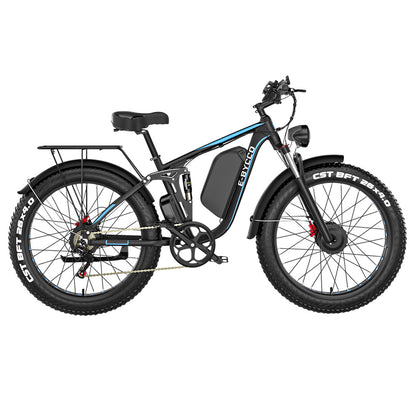 E·Bycco EB7Pro Electric Bike, 2*1000W Motor, 52V 23Ah Battery, 20*4.0 inch Fat Tire, 55km/h Max Speed, 130km Max Range, Hydraulic Disc Brakes, Full Suspension System, Shimano 7-Speed