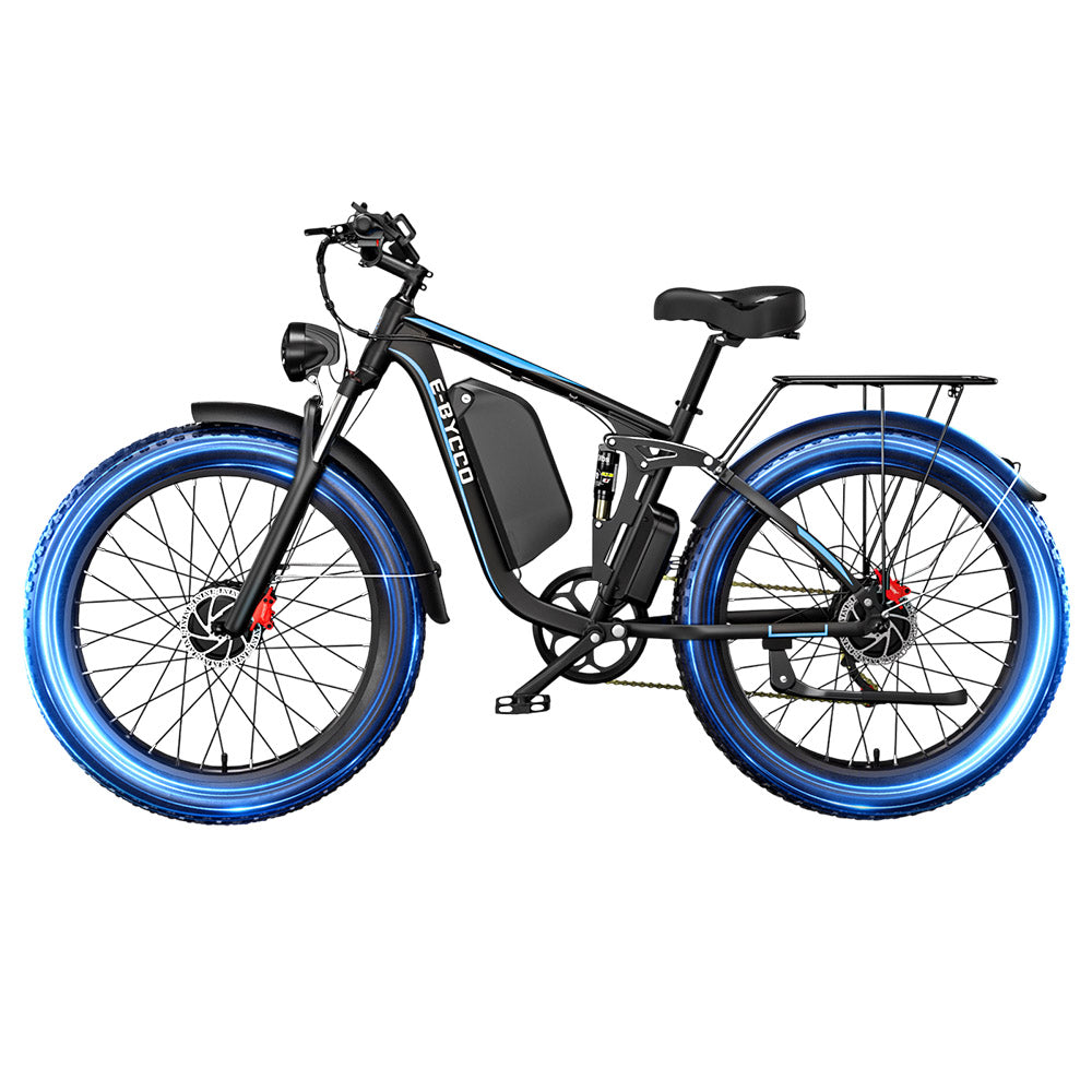 E·Bycco EB7Pro Electric Bike, 2*1000W Motor, 52V 23Ah Battery, 20*4.0 inch Fat Tire, 55km/h Max Speed, 130km Max Range, Hydraulic Disc Brakes, Full Suspension System, Shimano 7-Speed
