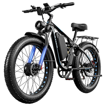 E·Bycco EB7Pro Electric Bike, 2*1000W Motor, 52V 23Ah Battery, 20*4.0 inch Fat Tire, 55km/h Max Speed, 130km Max Range, Hydraulic Disc Brakes, Full Suspension System, Shimano 7-Speed