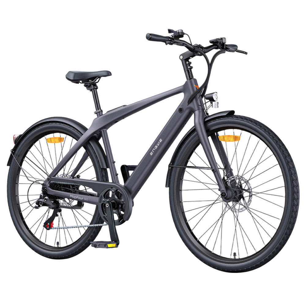 ENGWE MapFour N1 Air Electric Bike, 250W Motor, 36V 10Ah Battery, 700*38C Spoke Tires, 25km/h Max Speed, 100km Range, Front &amp; Rear Mechanical Disc Brake, Shimano 7-speed, Torque Sensor, LCD Color Display - Black