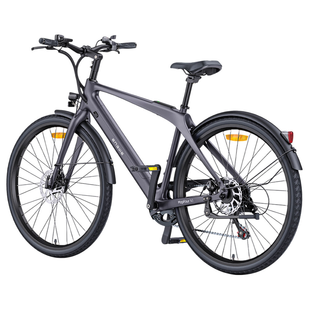 ENGWE MapFour N1 Air Electric Bike, 250W Motor, 36V 10Ah Battery, 700*38C Spoke Tires, 25km/h Max Speed, 100km Range, Front &amp; Rear Mechanical Disc Brake, Shimano 7-speed, Torque Sensor, LCD Color Display - Black