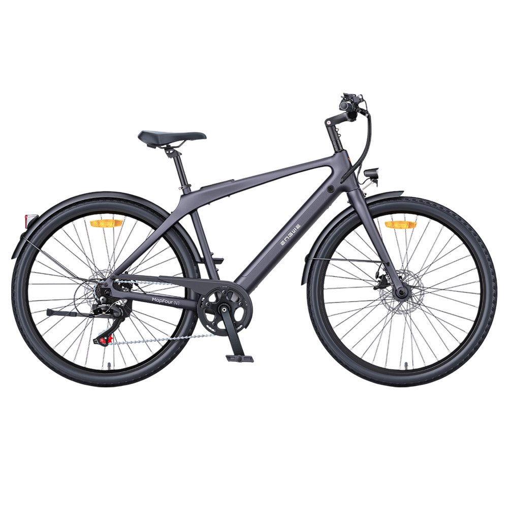 ENGWE MapFour N1 Air Electric Bike, 250W Motor, 36V 10Ah Battery, 700*38C Spoke Tires, 25km/h Max Speed, 100km Range, Front &amp; Rear Mechanical Disc Brake, Shimano 7-speed, Torque Sensor, LCD Color Display - Black