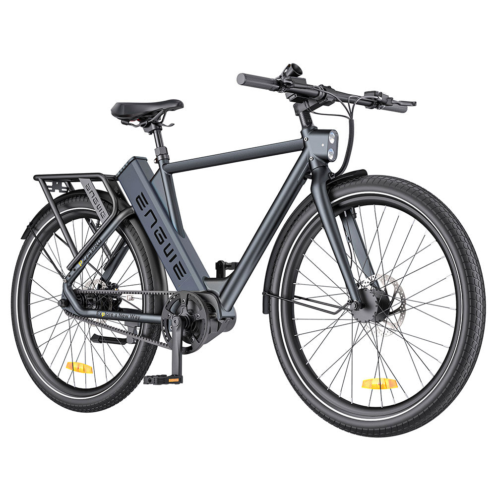 ENGWE P275 Pro City Electric Bike, 27.5'' Spoke Tires, 250W Bafang Brushless Mid-drive Motor, 3-level Automatic Gear Shifter, 36V 19.2Ah Removable Battery, 260km Max Range, Front &amp; Rear Hydraulic Disc Brake - Black