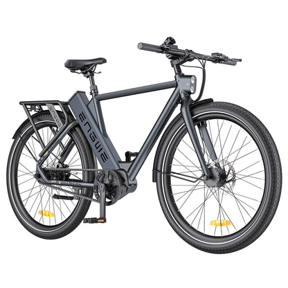 ENGWE P275 Pro City Electric Bike, 27.5'' Spoke Tires, 250W Bafang Brushless Mid-drive Motor, 3-level Automatic Gear Shifter, 36V 19.2Ah Removable Battery, 260km Max Range, Front &amp; Rear Hydraulic Disc Brake - Black