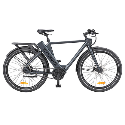 ENGWE P275 Pro City Electric Bike, 27.5'' Spoke Tires, 250W Bafang Brushless Mid-drive Motor, 3-level Automatic Gear Shifter, 36V 19.2Ah Removable Battery, 260km Max Range, Front &amp; Rear Hydraulic Disc Brake - Black