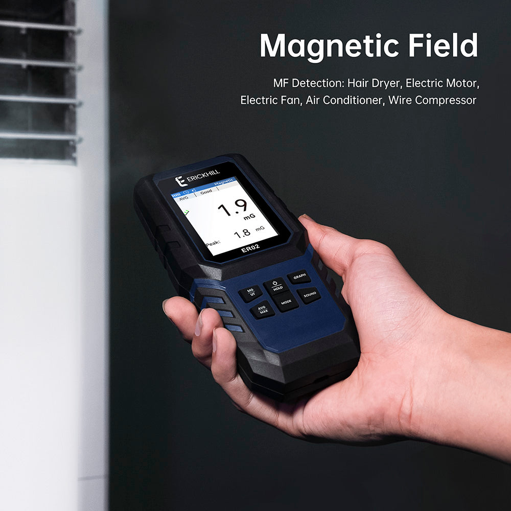 ERICKHILL ER02 EMF Meter, Hand-held Electromagnetic Field Radiation Detector for EF RF MF