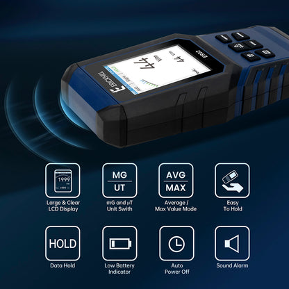 ERICKHILL ER02 EMF Meter, Hand-held Electromagnetic Field Radiation Detector for EF RF MF