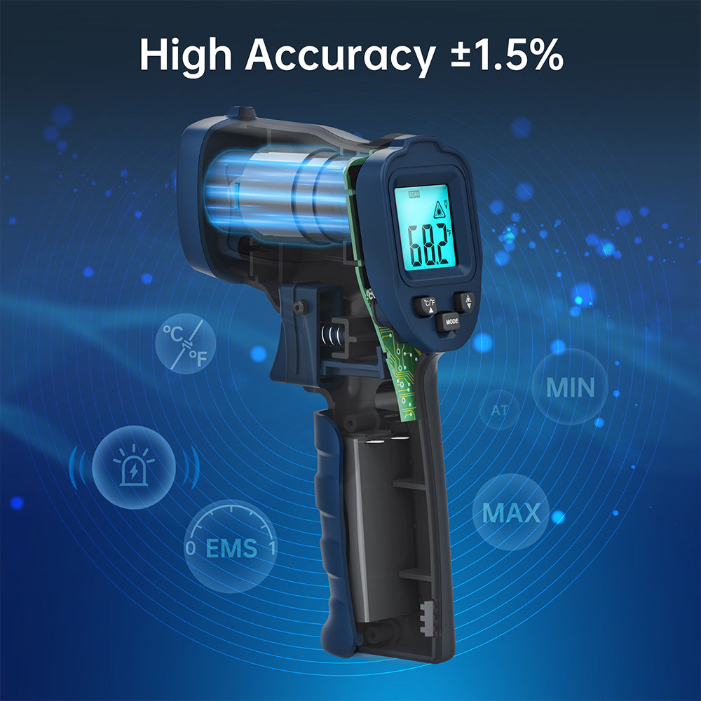 ERICKHILL ROOK600 SP Infrared Thermometer, -58°F to 1112°F, LCD Display, Non-Contact, Vehicle Repair &amp; Inspection, for Brewing, Cooking, DIY Making and Pets Toy, NOT for Humans