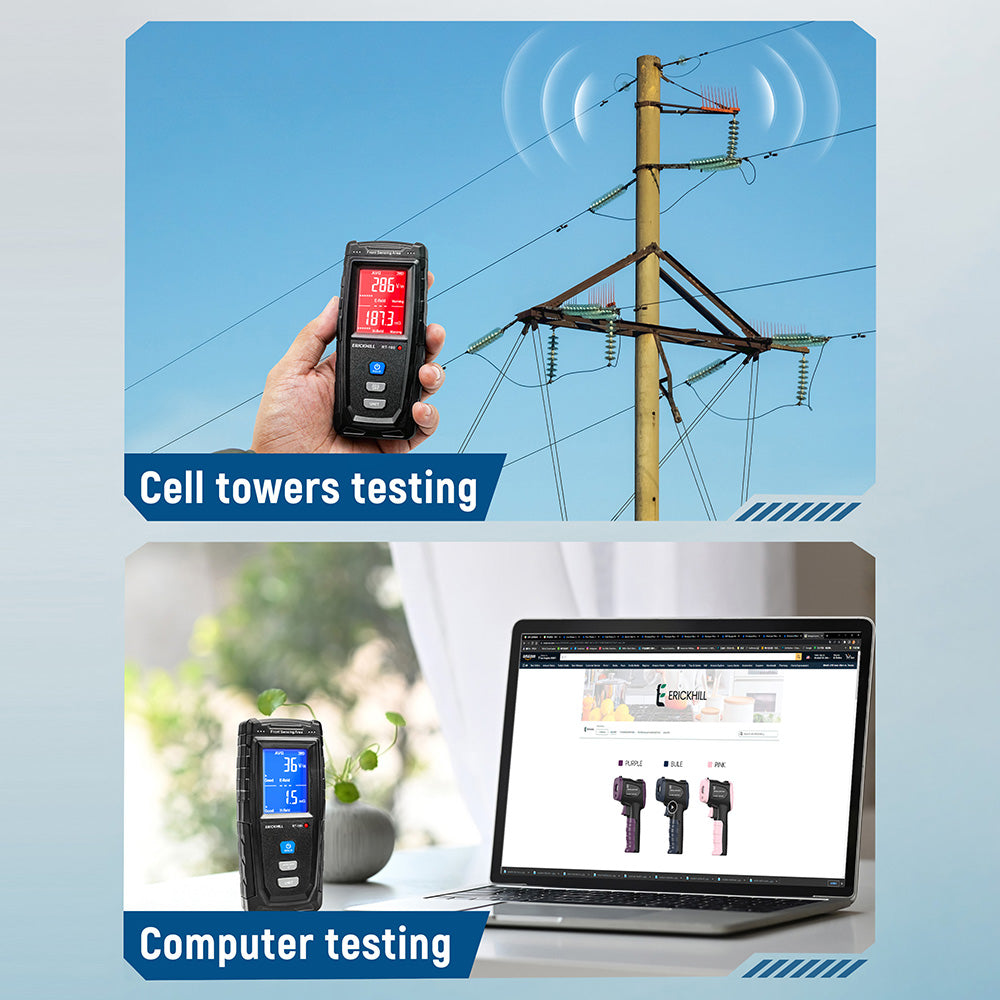 ERICKHILL RT-100 EMF Meter, Hand-held Electromagnetic Field Radiation Detector