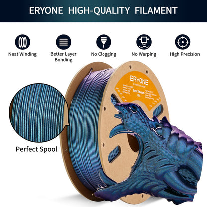 ERYONE Burnt Titanium PLA Filament 1kg - Cyber Black