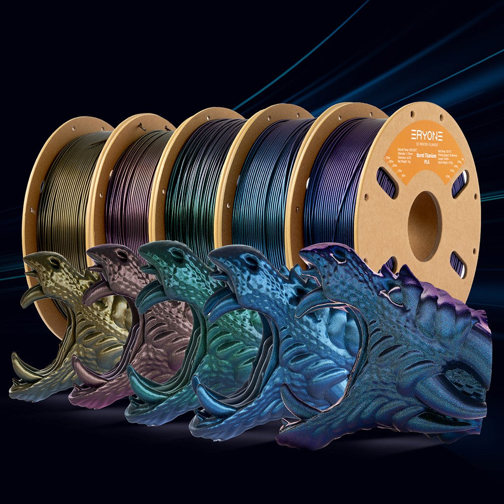 ERYONE Burnt Titanium PLA Filament 1kg - Cyber Black