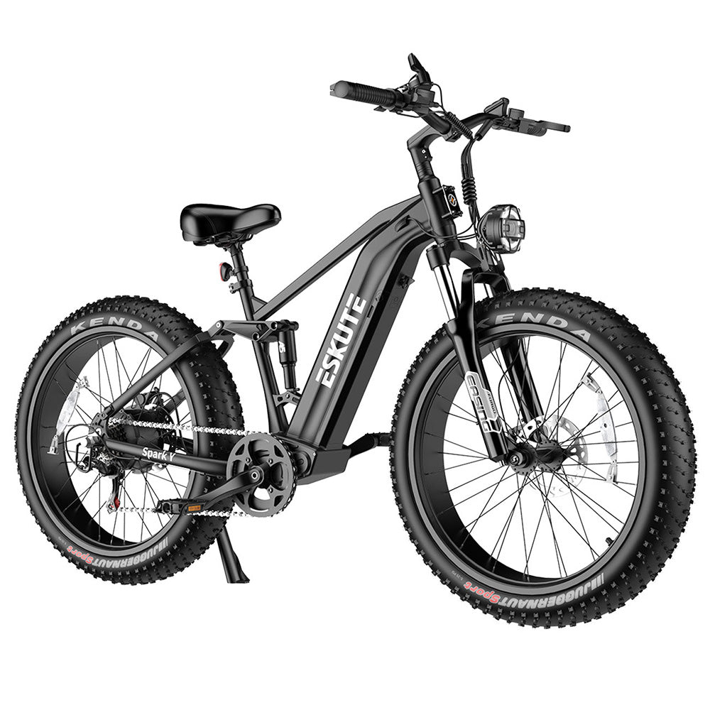 ESKUTE ES-26-RWXD Electric Bike, 750W Motor, 48V 20Ah Battery, 26 x 4.8" Tires, 45km/h Max Speed, 110km Range, Full Suspension, SHIMANO 7 Speed, Hydraulic Disc Brakes - Black