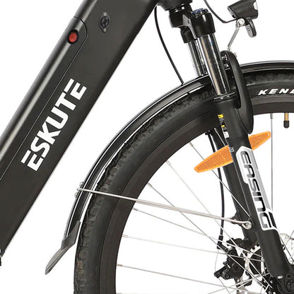 ESKUTE ES-27.5-ZZ Electric Bike, 250W Bafang Motor, 36V 20Ah Battery, 27.5*2.1'' Tires, 25km/h Max Speed, 130km Max Range, Hydraulic Suspension Front Fork, LCD Display - Black
