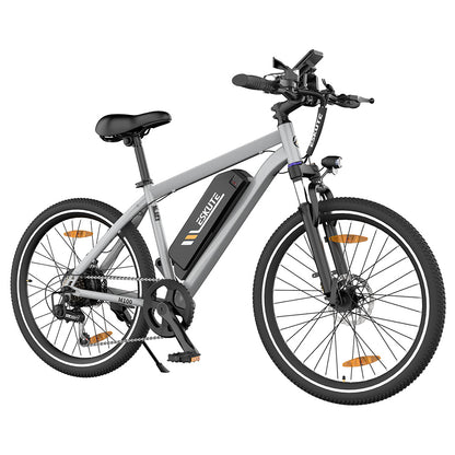 ESKUTE M100 Electric Bike, 250W Brushless Motor, 36V 10.4Ah Removable Battery, 27.5*1.95" Tires, 25km/h Max Speed, 30-55km Range, Disc Brakes, SHIMANO 7-speed, Front Suspension - Silver