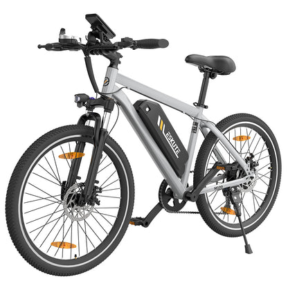 ESKUTE M100 Electric Bike, 250W Brushless Motor, 36V 10.4Ah Removable Battery, 27.5*1.95" Tires, 25km/h Max Speed, 30-55km Range, Disc Brakes, SHIMANO 7-speed, Front Suspension - Silver
