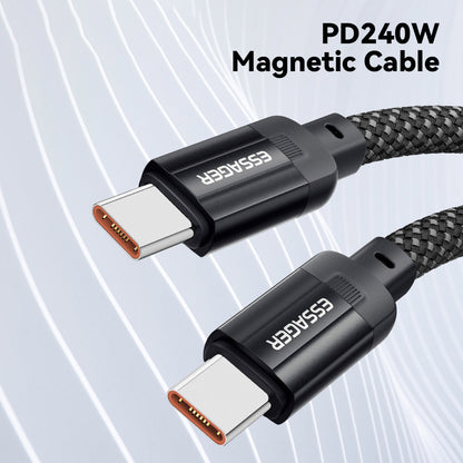 ESSAGER 100W 5A Type-C to Type-C Charging Cable, USB2.0 480Mbps, Magnetic Adsorption, Flexible Adjustment, E-Marker Chip, 1m