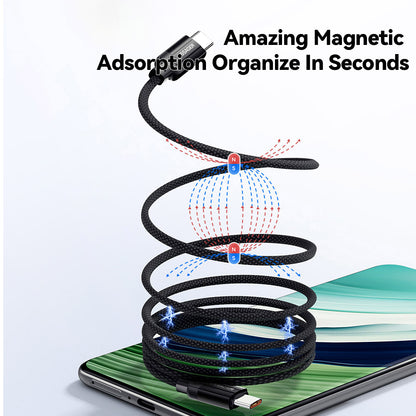 ESSAGER 240W 5A Type-C to Type-C Charging Cable, USB2.0 480Mbps, Magnetic Adsorption, Flexible Adjustment, E-Marker Chip, 1m