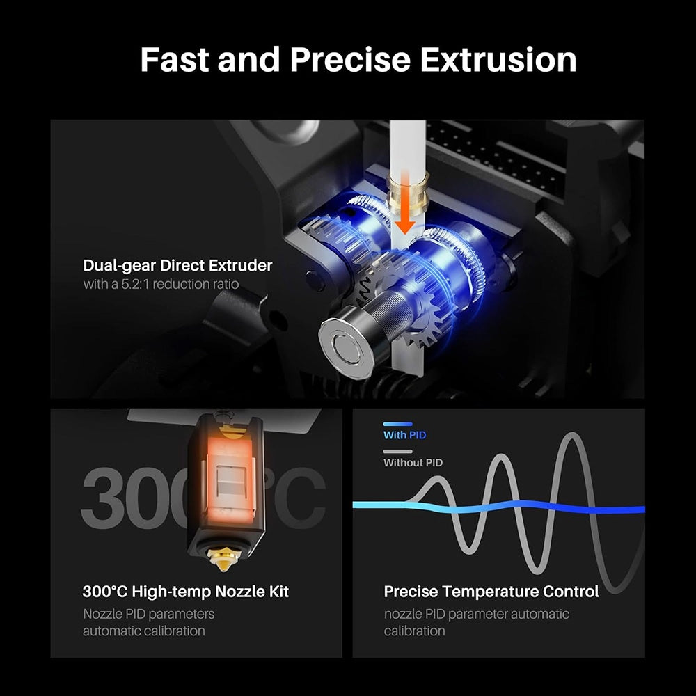 Elegoo Neptune 4 Plus 3D Printer, Auto Leveling, 500mm/s Max Printing Speed, Kllpper Firmware, 300 Celsius High Temperature Nozzle, Cooling Fan, WiFi Connection, 320*320*385mm