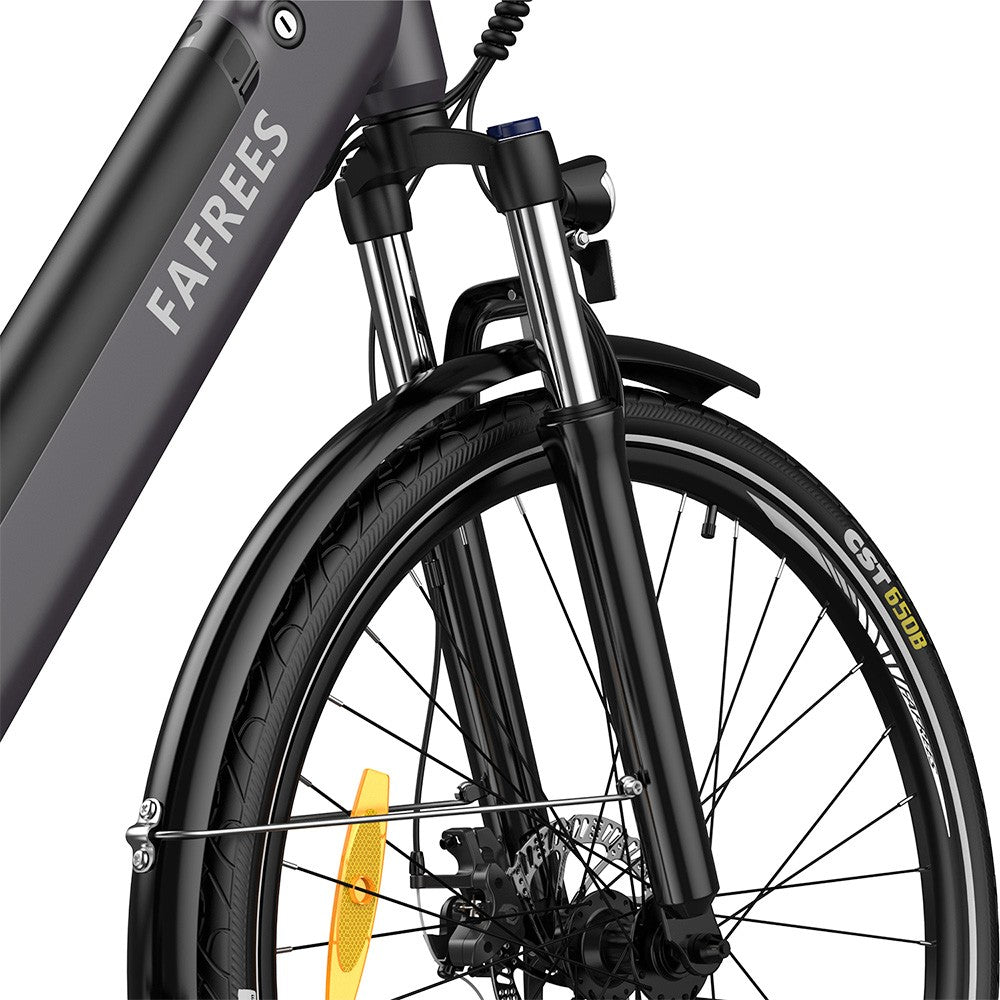 Fafrees F28 Pro 27.5'' Step-through City E-Bike 25Km/h 250W Motor 36V14.5Ah Embedded Removable Battery Shimano 7-Speed Gear - Black