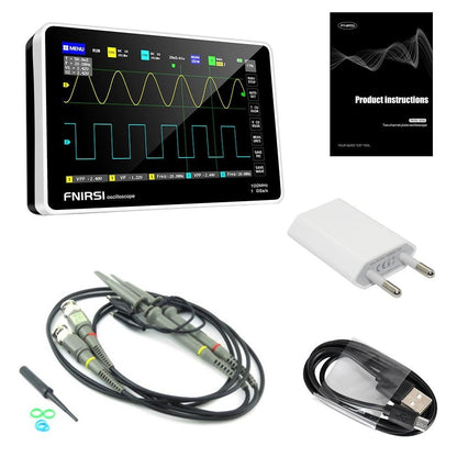 FNIRSI 1013D 7inch Tablet Oscilloscope, 2 Channels, 100MHz Bandwidth, 1GSa/s Sampling - US Plug