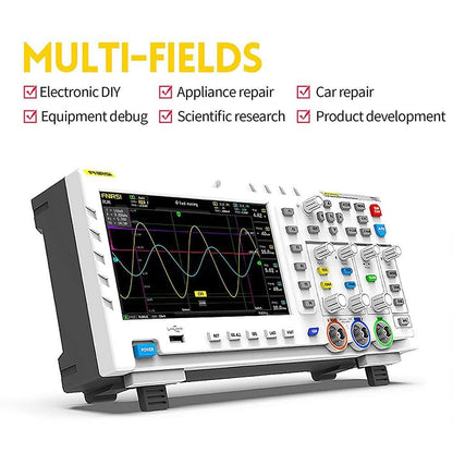 FNIRSI 1014D 2 in 1 Digital Oscilloscope, 2 Channels, 100Mhz Bandwidth, 1GSa/s Sampling Rate,  DDS Signal Generator - EU Plug