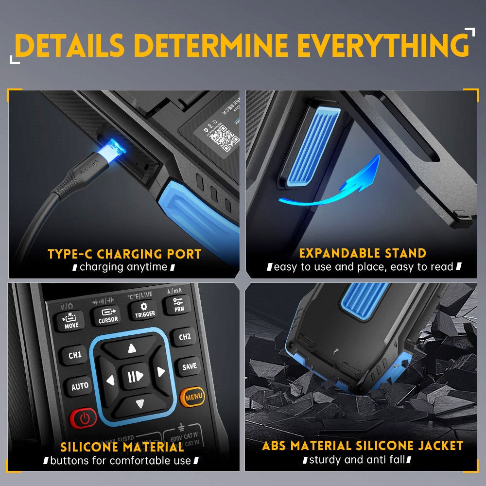 FNIRSI 2C23T 3 in 1 Digital Oscilloscope Multimeter Signal Generator, 2 Channels, 10MHz Bandwidth, 50MSa/s Sampling Rate, 9999 Counts