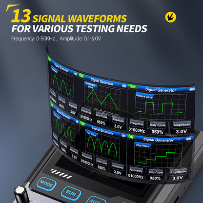 FNIRSI DSO-TC4 Digital Oscilloscope, 10MHz Bandwidth, 48MSa/s Sampling, Signal Generator, Transistor Tester, 2.8" TFT Screen, 1500mAh Battery