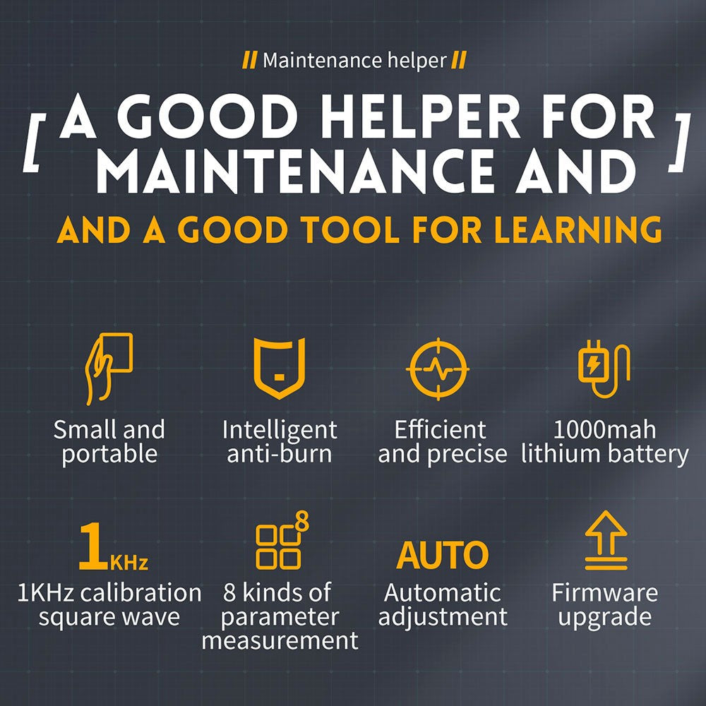 FNIRSI DSO152 Mini Handheld Digital Oscilloscope with P6100 High Voltage Probe, 2.5MSa/s Sampling Rate, 200KHz Bandwidth