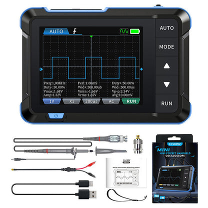 FNIRSI DSO153 Digital Oscilloscope, 2.8inch Screen, Automatic Adjustment, 1000mAh Lithium Battery, 1KHz Calibration Square Wave, 1Mhz Bandwidth, 5MS/s Sample Rate, Premium Version