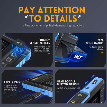 FNIRSI DSO153 Digital Oscilloscope, 2.8inch Screen, Automatic Adjustment, 1000mAh Lithium Battery, 1KHz Calibration Square Wave, 1Mhz Bandwidth, 5MS/s Sample Rate, Premium Version