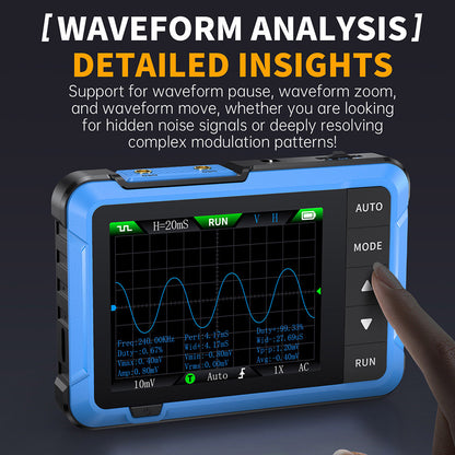 FNIRSI DSO510 2in1 Digital Oscilloscope, DDS Signal Generator, 2.8-inch Display, 10MHz Bandwidth, 48MS/s Sampling Rate, Auto/Normal/Single Trigger Mode