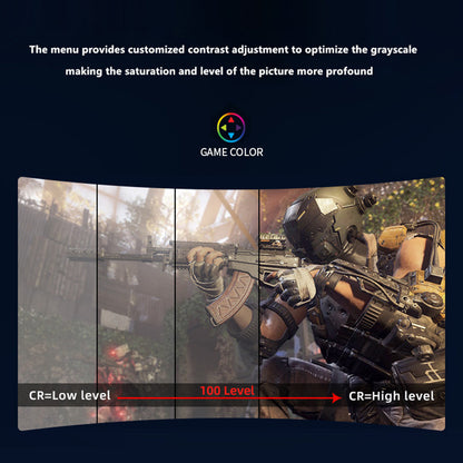 FYHXele FY24FMC-B Gaming Monitor, 24inch 1080P FHD 16:9 VA Screen, 75Hz Refresh Rate, 2800R MVA Panel, 2ms Response Time, 99% sRGB, Adjustable Tilt, Black