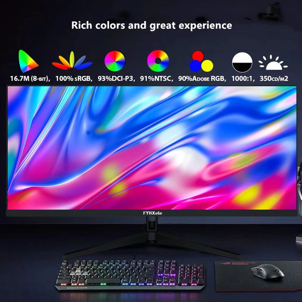FYHXele FY29Q2H 29'' Monitor, 2560*1080 WFHD 21:9 IPS Screen, 200Hz Refresh Rate, 1ms Response Time, 100% sRGB, 1000:1 Contrast, FreeSync &amp; G-Sync Compatible, HDR, Game Plus, 2*DP1.4, 2*HDMI 2.1, 1*Audio, Dual Speakers, Tilt Adjustment &amp; VESA Mount