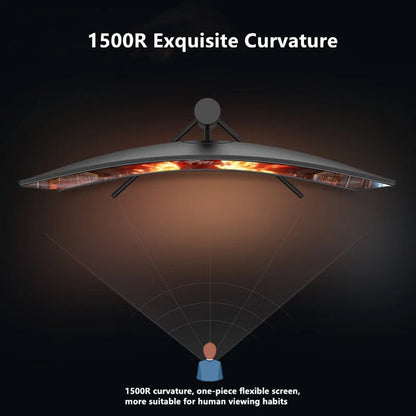 FYHXele FY34WQHC 34-inch Gaming Monitor, 3440*1440 WQHD 1500R VA Screen, 165Hz Refresh Rate, 3000:1 Contrast Rate, HDR 400, 1ms Response Time, FreeSync &amp; Adaptive Sync, Game Plus, 2*HDMI 2.0, 2*DP 1.4, 100*100mm VESA Mounting