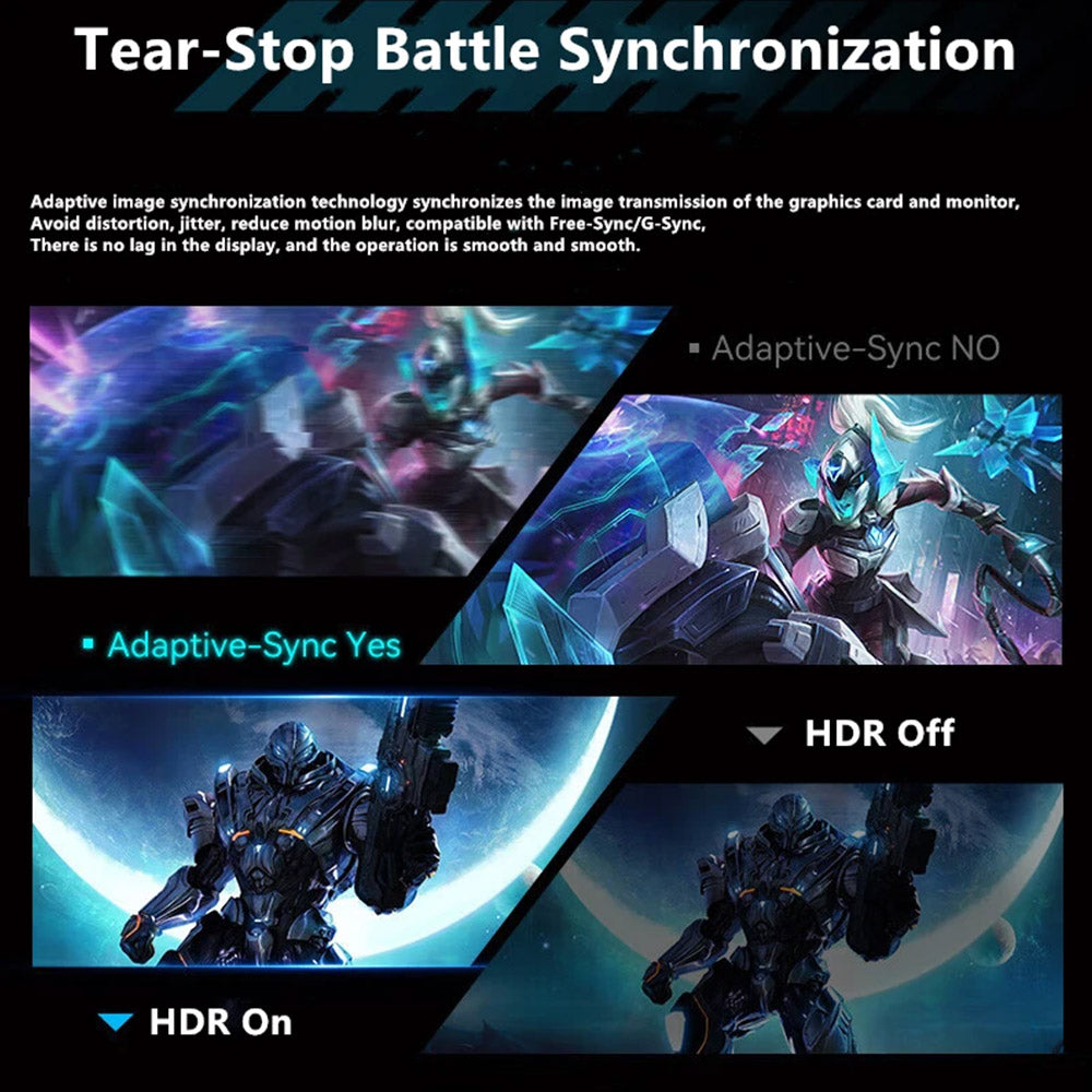 FYHXele FY34WQHC 34-inch Gaming Monitor, 3440*1440 WQHD 1500R VA Screen, 165Hz Refresh Rate, 3000:1 Contrast Rate, HDR 400, 1ms Response Time, FreeSync &amp; Adaptive Sync, Game Plus, 2*HDMI 2.0, 2*DP 1.4, 100*100mm VESA Mounting