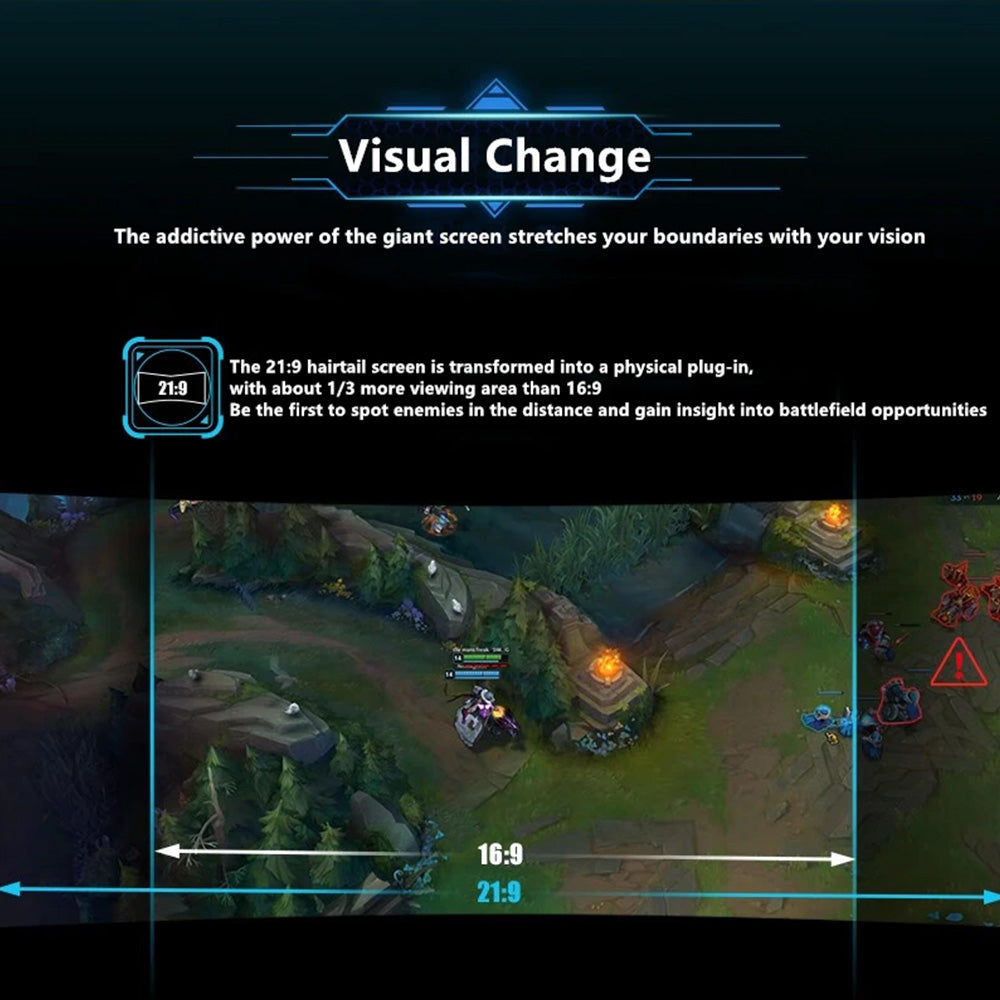 FYHXele FY34WQHC 34-inch Gaming Monitor, 3440*1440 WQHD 1500R VA Screen, 165Hz Refresh Rate, 3000:1 Contrast Rate, HDR 400, 1ms Response Time, FreeSync &amp; Adaptive Sync, Game Plus, 2*HDMI 2.0, 2*DP 1.4, 100*100mm VESA Mounting