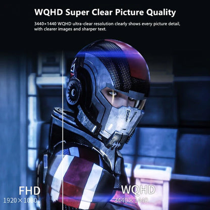 FYHXele FY34WQHC 34-inch Gaming Monitor, 3440*1440 WQHD 1500R VA Screen, 165Hz Refresh Rate, 3000:1 Contrast Rate, HDR 400, 1ms Response Time, FreeSync &amp; Adaptive Sync, Game Plus, 2*HDMI 2.0, 2*DP 1.4, 100*100mm VESA Mounting