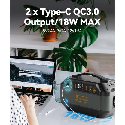 Flashfish P56 Portable Power Station, 288.6Wh/78000mAh Battery Pack Solar Generator, 330W AC Output, 600W Peak Output,  230V Pure Sine Wave, 9 Outlets, LED Display