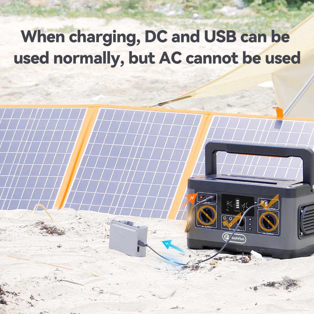 Flashfish P63 Portable Power Station, 520Wh/140400mAh Lithium Battery Solar Generator, 500W AC Output, 5xDC Ouputs, 4xUSB Outputs