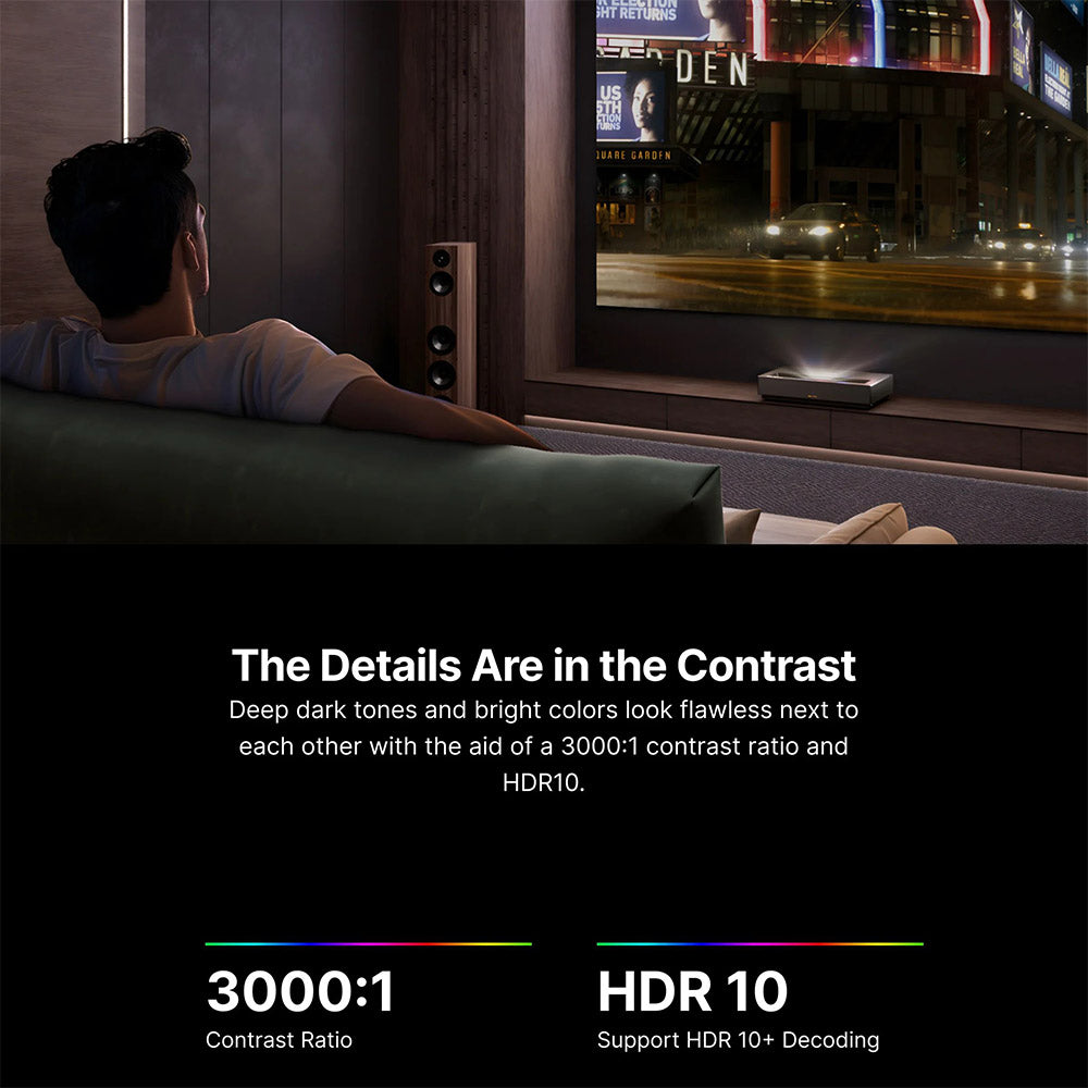Formovie Cinema Edge 4K Laser Projector, 2100 ISO Lumens, Google TV, Built-in Netflix, Dolby Audio, 2*15W Speakers, HDR10, WiFi 6