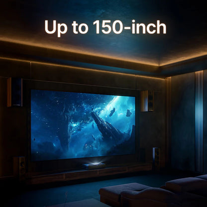 Formovie Theater Premium Triple Color 4K Laser Projector, 0.21:1 Ultra Short Throw Ratio, Google TV, Built-in Netflix, 2200 ISO Lumens, Dolby Vision &amp; Atmos, MEMC &amp; ALLM, 8-point Keystone Correction