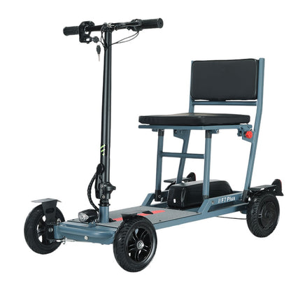 Freejoyer F7 Plus Four-wheel Electric Scooter with Seat, 300W Motor, 36V 21AH Battery, 15km/h Max Speed, 35km Max Range - Grey Blue