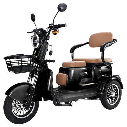 Freejoyer FV6 Electric Tricycle, 1000W Motor, 60V 20Ah Battery, 10*3 inch Tire, 25km/h Max Speed, 55km Range, Front Disc Brake &amp; Rear Drum Brake, Hydraulic Front Fork - Black