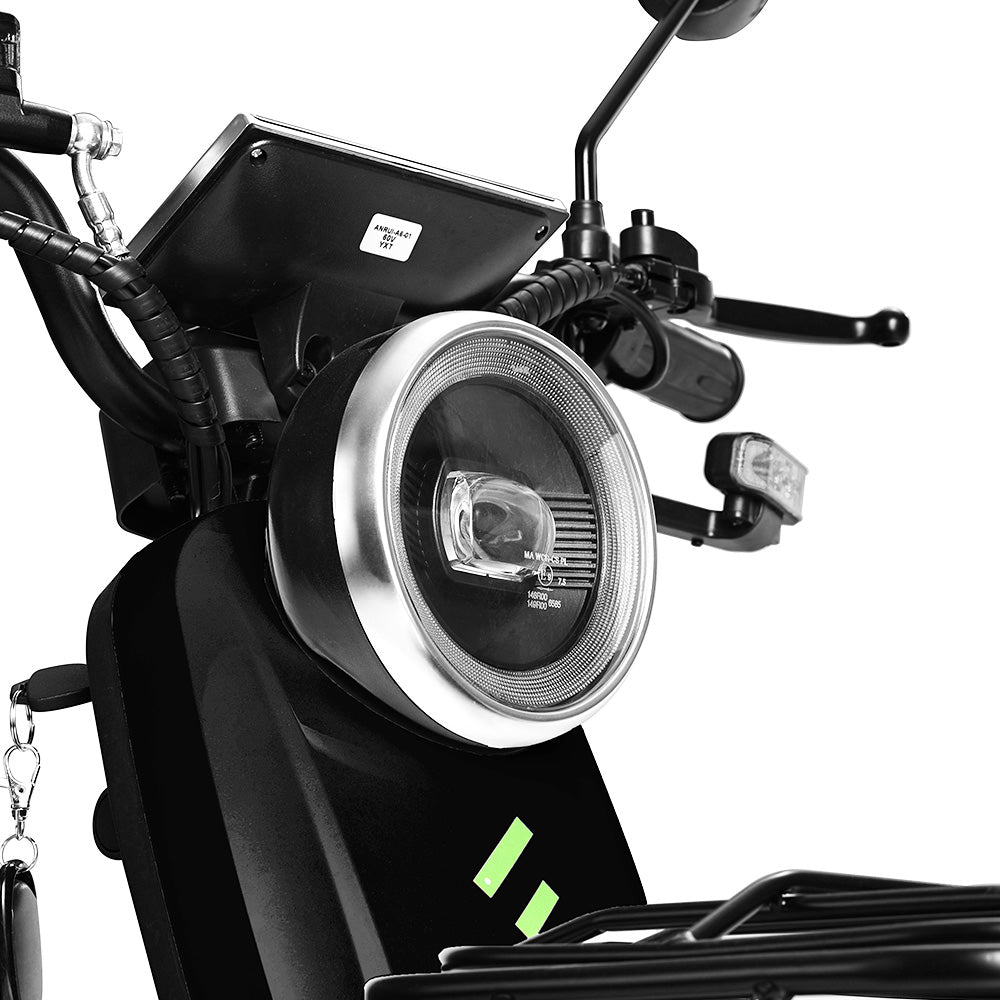 Freejoyer FV6 Electric Tricycle, 1000W Motor, 60V 20Ah Battery, 10*3 inch Tire, 25km/h Max Speed, 55km Range, Front Disc Brake &amp; Rear Drum Brake, Hydraulic Front Fork - Black