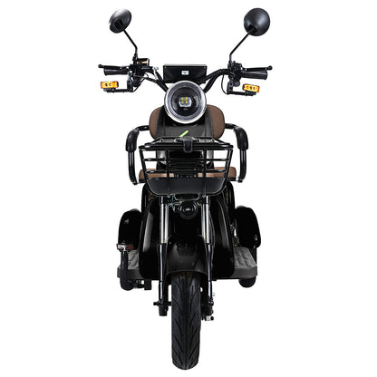 Freejoyer FV6 Electric Tricycle, 1000W Motor, 60V 20Ah Battery, 10*3 inch Tire, 25km/h Max Speed, 55km Range, Front Disc Brake &amp; Rear Drum Brake, Hydraulic Front Fork - Black