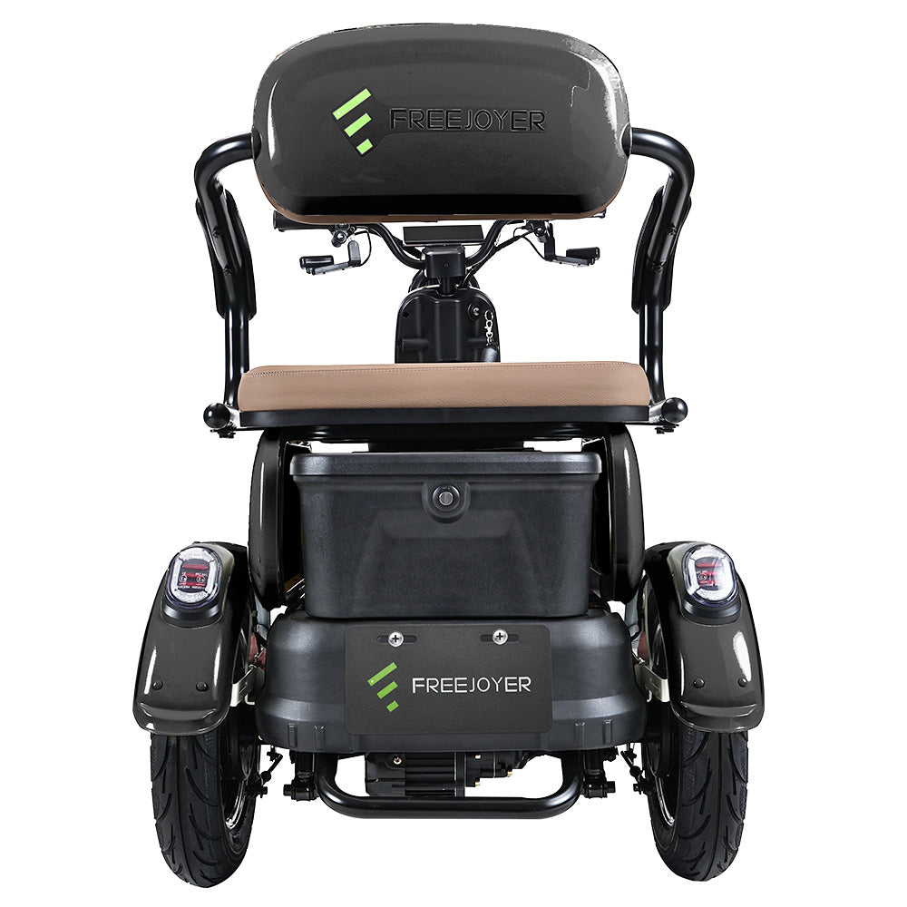 Freejoyer FV6 Electric Tricycle, 1000W Motor, 60V 20Ah Battery, 10*3 inch Tire, 25km/h Max Speed, 55km Range, Front Disc Brake &amp; Rear Drum Brake, Hydraulic Front Fork - Black