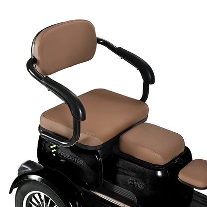 Freejoyer FV6 Electric Tricycle, 1000W Motor, 60V 20Ah Battery, 10*3 inch Tire, 25km/h Max Speed, 55km Range, Front Disc Brake &amp; Rear Drum Brake, Hydraulic Front Fork - Black