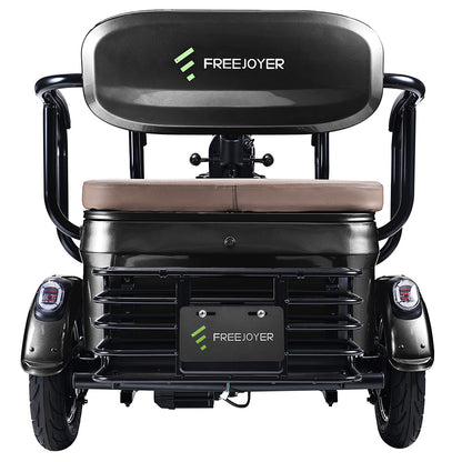 Freejoyer FV6 Max Electric Tricycle, 1800W Motor, 72V 20Ah Battery, 10*3 inch Tire, 25km/h Max Speed, 60km Range, Front Disc Brake &amp; Rear Drum Brake, Hydraulic Front Fork - Black
